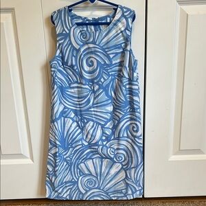 Girls Vineyard Vines Blue and White Seashell Casual Dress